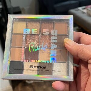 RUDE Be Square Eyeshadow Palette with Brown and Silver Shades